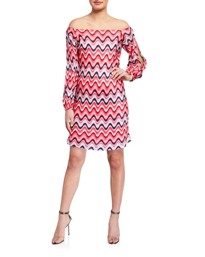 Trina Turk Fresh Off-the-shoulder Floral Jacquard Dress In Multi Pattern