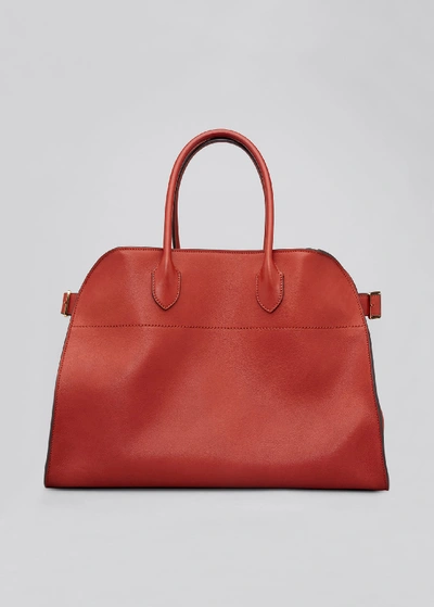 The Row Margaux 15 Air Bag In Calfskin Leather In Medium Brown
