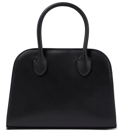 The Row Margaux Leather Crossbody Bag In Black Pld