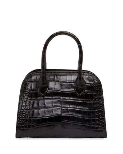 The Row Margaux 7.5 Top-handle Bag In Alligator Exotic In Black