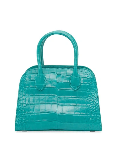 The Row Margaux 7.5 Top-handle Bag In Alligator Exotic In Teal