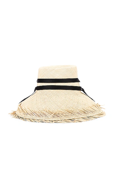 Sensi Studio Panama Frayed Hat In Natural & Black