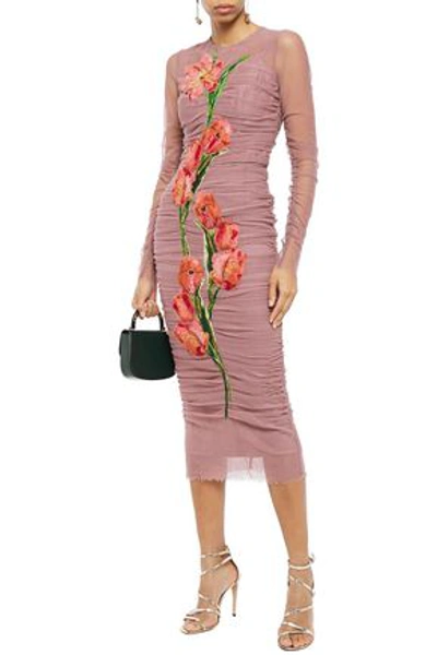 knee length dresses for ladies Dolce & Gabbana Multicolor Tiered Tulle Midi Dress main image 0