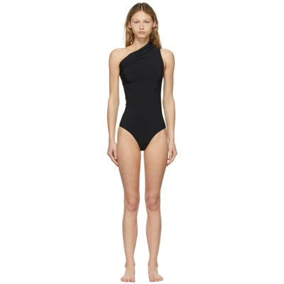 Rick Owens Black One-shoulder One-piece Swimsuit In Negro