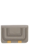 Chloé Marci Leather Flap Card Holder In Cashmere Grey