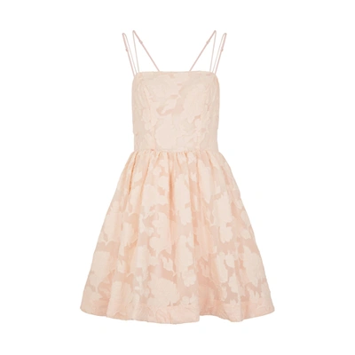 Keepsake Offset Blush Fil Coupé Mini Dress In Peach