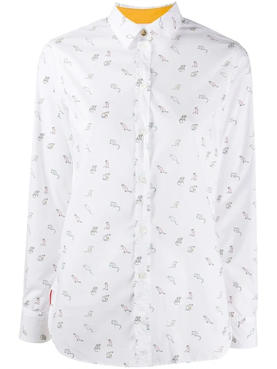 Paul Smith Year Of The Rat-print Cotton Shirt In White