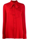 Valentino V Plaque Blouse In Red