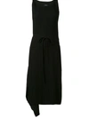 Goen J Asymmetric Drape Shift Dress In Black