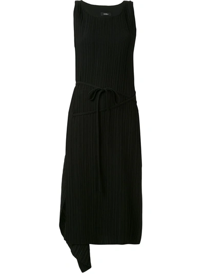 Goen J Asymmetric Drape Shift Dress In Black