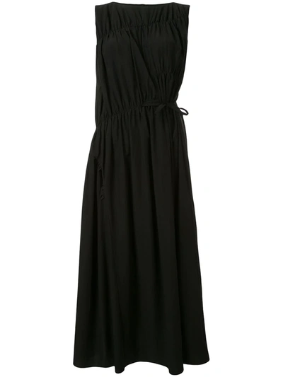 Goen J Multi-directional Ruched Shift Dress In Black