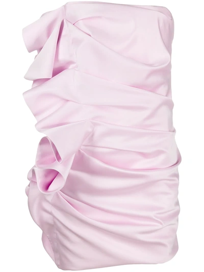 Alexandre Vauthier Ruched Strapless Fitted Dress In Pink