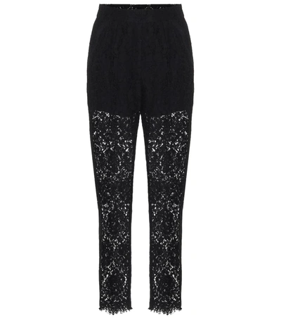 Dolce & Gabbana Black Cotton Blend Trousers In Nero