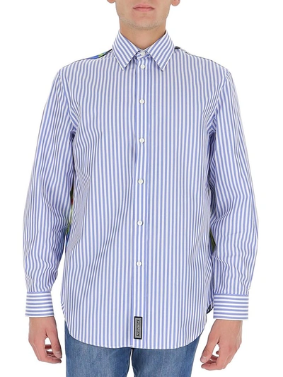 Versace Striped Shirt In Blue/white