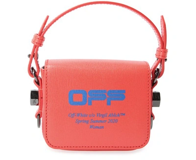 Off-white Baby Flap Shoulder Bag In Coral Red Blue