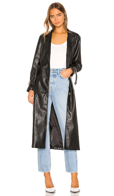 Kendall + Kylie Leather Duster Jacket In Black