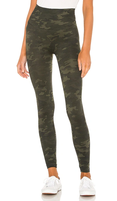 Spanx Look At Me Now High-waisted Seamless Leggings In Green Camo