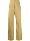 Totême Arles High-rise Crepe Straight-leg Trousers In Yellow