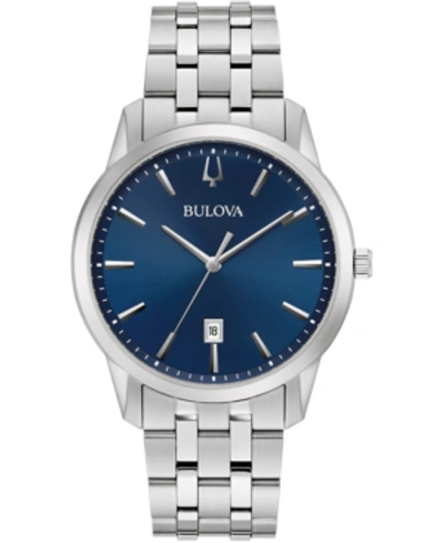 Bulova Men's Classic Stainless Steel Bracelet Watch 41mm In Blue