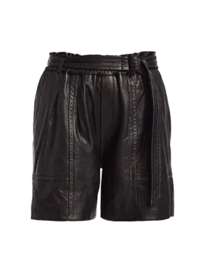 Munthe Women's Enzyme Leather Shorts In Black