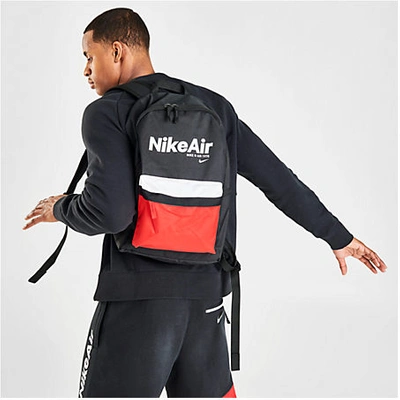 Nike Air Heritage 2.0 Backpack In Black/university Red/white