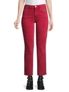 3x1 Stevie Cropped Straight-leg Jeans In Red