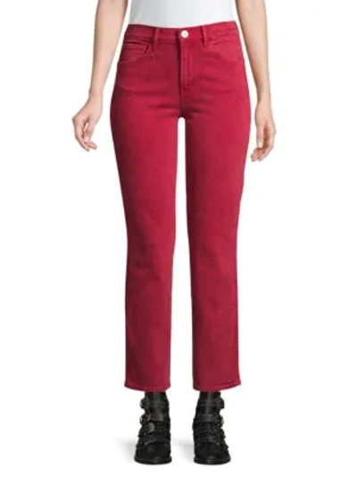 3x1 Stevie Cropped Straight-leg Jeans In Red