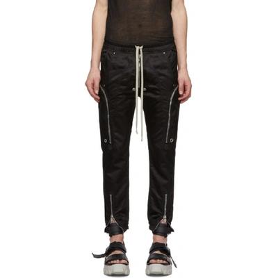 Rick Owens Bauhaus Zip-detailed Leather Cargo Trousers In Black