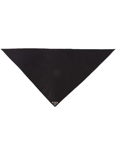 Prada Logo Plaque Neck Tie In 黑色
