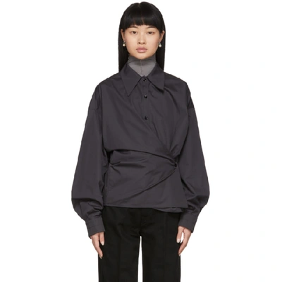 Lemaire Twisted Cotton-poplin Shirt In Carbon