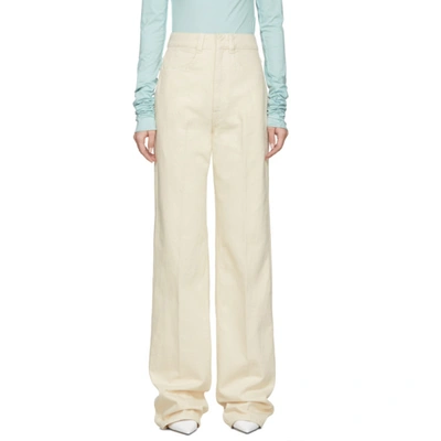 Lemaire Off-white Large Jeans In 507 Cream