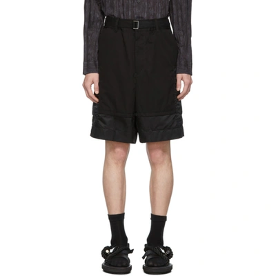 Sacai Black Combo Shorts In 001 Black