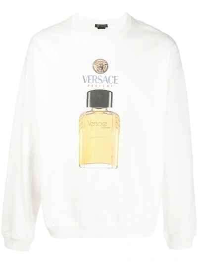 Versace Men's Cologne Bottle Sweatshirt In White