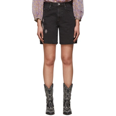 Isabel Marant Étoile Isabel Marant Etoile Black Denim Cinyab Shorts In 02fk Fd Blk