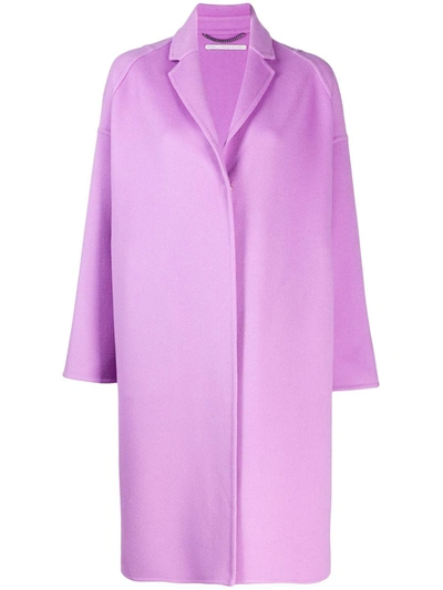 Stella Mccartney Single-breasted Snap-button Coat In Purple