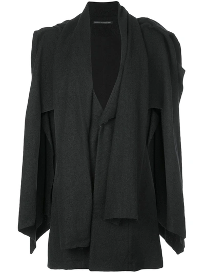 Yohji Yamamoto Asymmetric Layered Blazer In Black