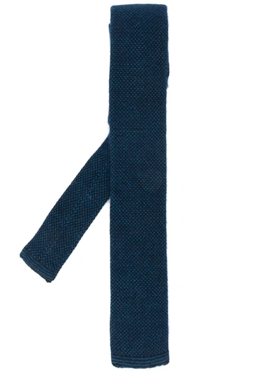 N•peal Birdseye Knitted Tie In Blue
