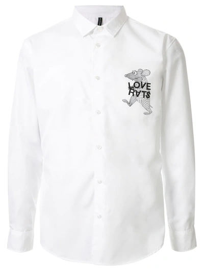 Blackbarrett Regular-fit 'love Rats' Shirt In White
