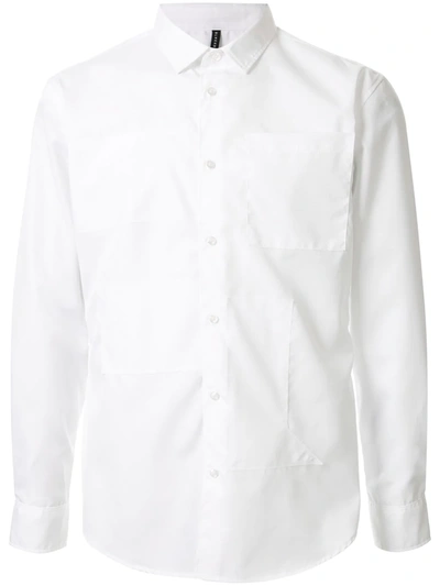 Blackbarrett Long-sleeved Multi-patch Shirt In White
