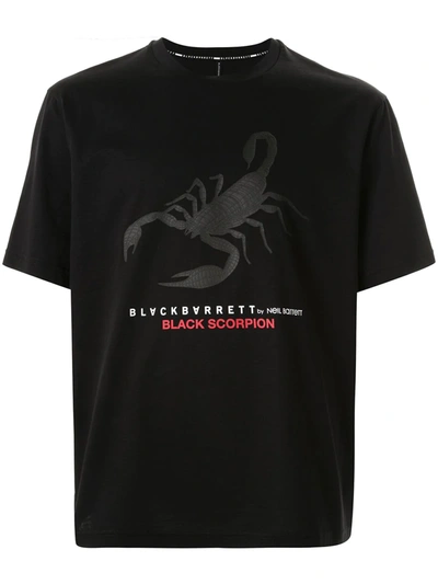 Blackbarrett Scorpion Print Cotton T-shirt In Black