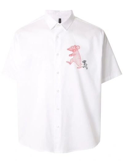 Blackbarrett Mouse Print Boxy-fit Shirt In White
