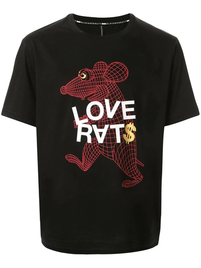 Blackbarrett 'love Rats' Crew-neck T-shirt In Black