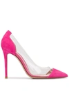 Gianvito Rossi Ric 105mm Semi-transparent Pumps In Pink