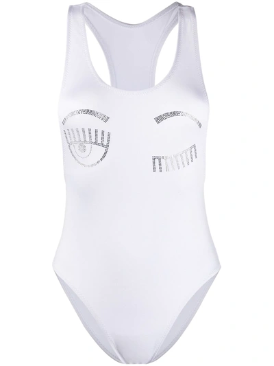 Chiara Ferragni Swimsuit With Sequins In White