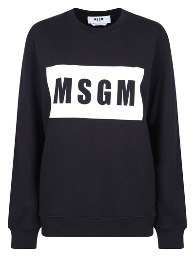 Msgm Logo-print Long-sleeve Sweatshirt In Black