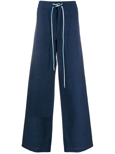 Lanvin Tie Waist Wide-leg Jeans In Blue