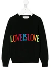 Alberta Ferretti Kids' Love Is Love Jumper In Black