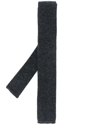N•peal Plain Knitted Tie In Grey