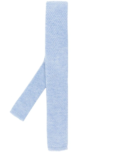 N•peal Plain Knitted Tie In Blue