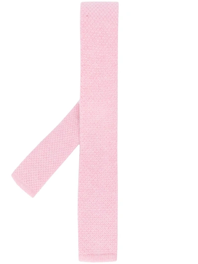 N•peal Plain Knitted Tie In Pink